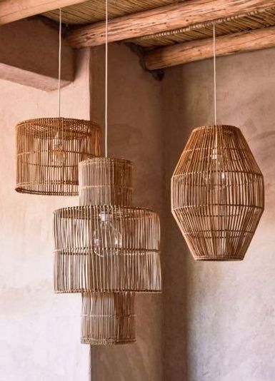 Vietbay Crafts Handmade Rattan Pendant Light Fixtures Hanging Rattan Lamp Shade Light Covers