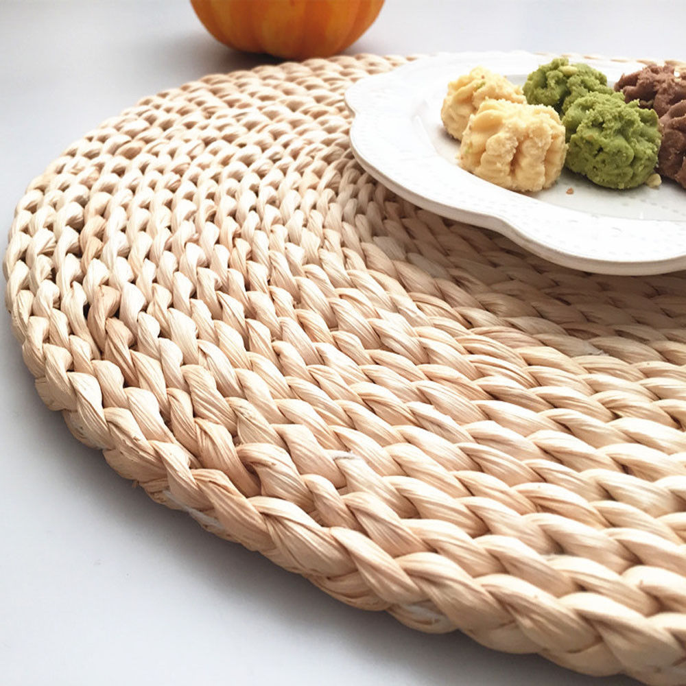 Cheap Price Eco-friendly Water Hyacinth Plate Charger Round Braided Seagrass Placemat and Coaster Made in Vietnam