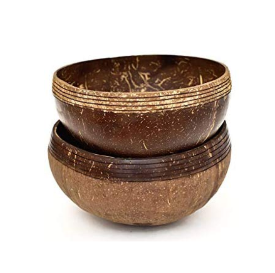 Vietbay Crafts 5 Inches Coconut Shell Bowls Coconut Bowls Coconut Shell Bowls Made by Hand from Vietnam