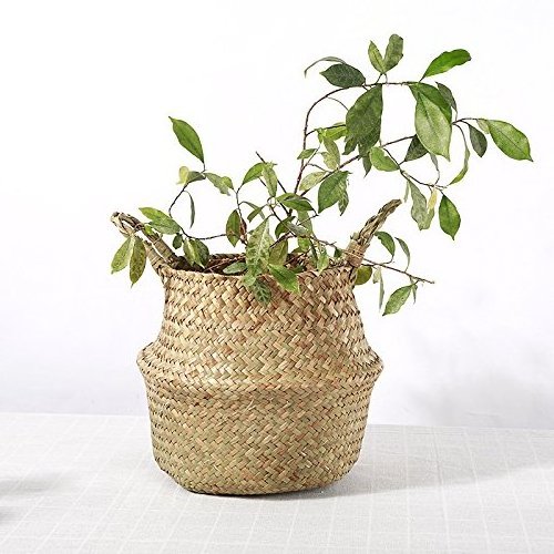 Natural Wicker Storage Basket Belly Basket for Home Decoration Woven Straw Basket