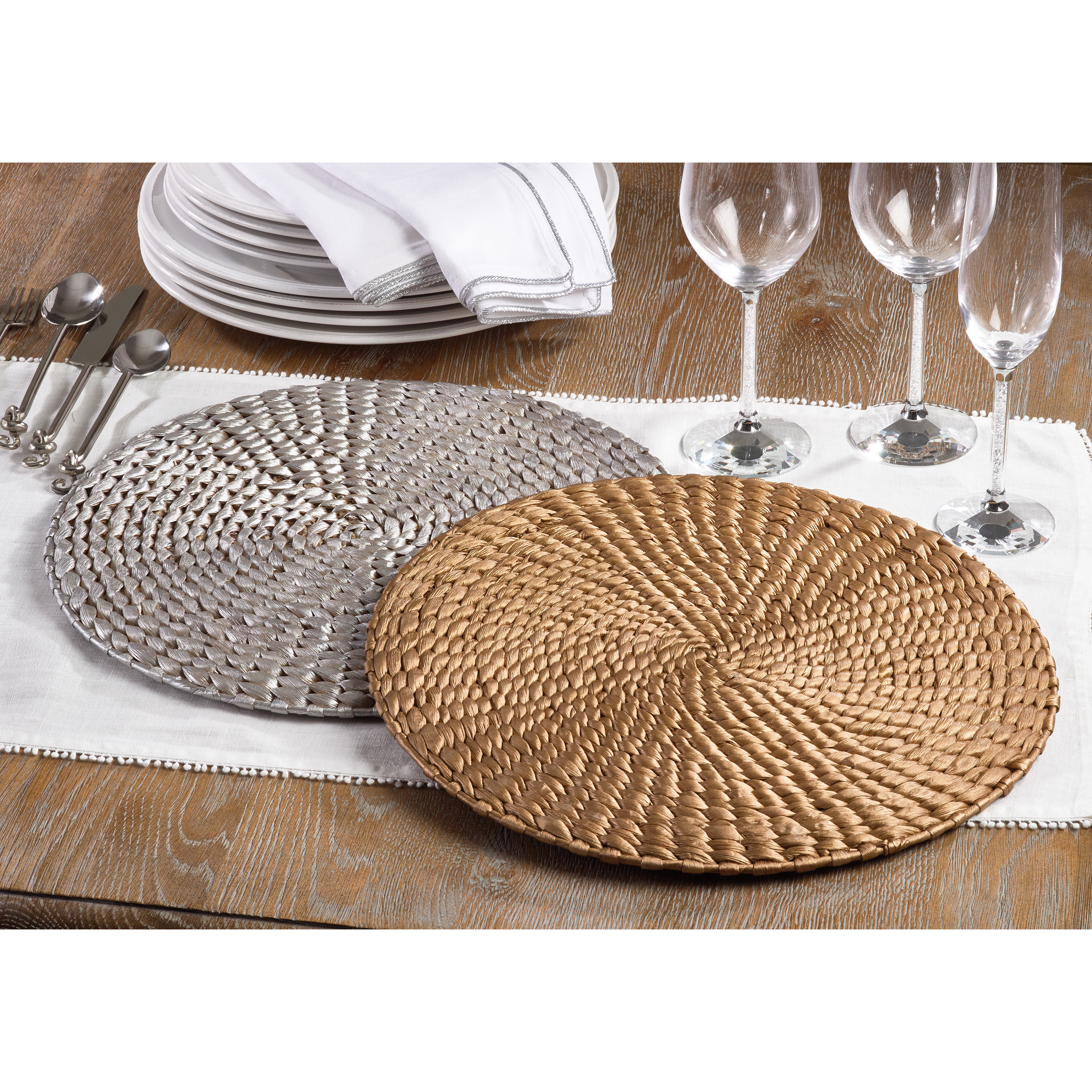 Cheap Price Eco-friendly Water Hyacinth Plate Charger Round Braided Seagrass Placemat and Coaster Made in Vietnam