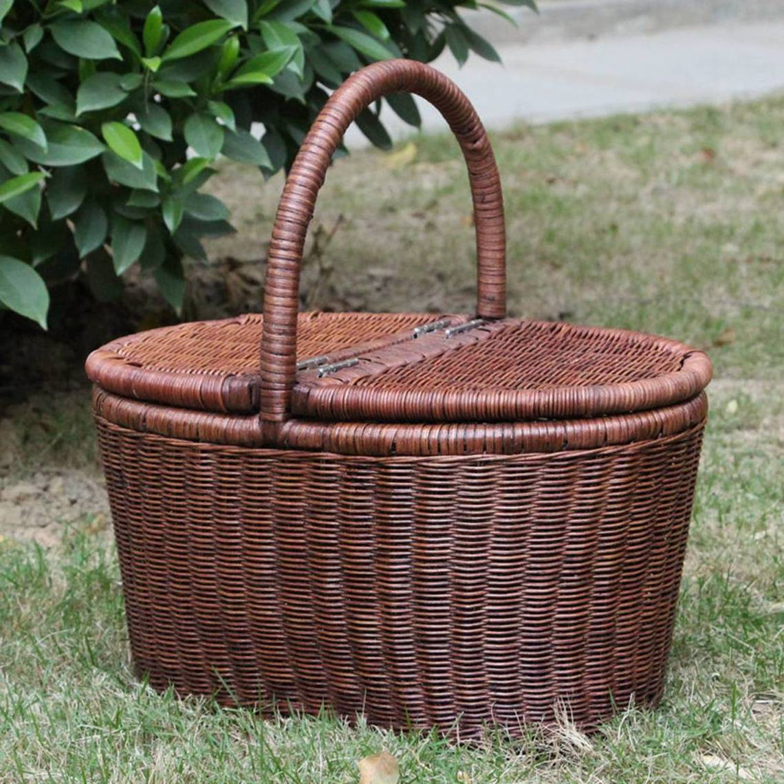 Large Rattan picnic basket with covers shopping bag kitchen storage food storage Christmas gifts