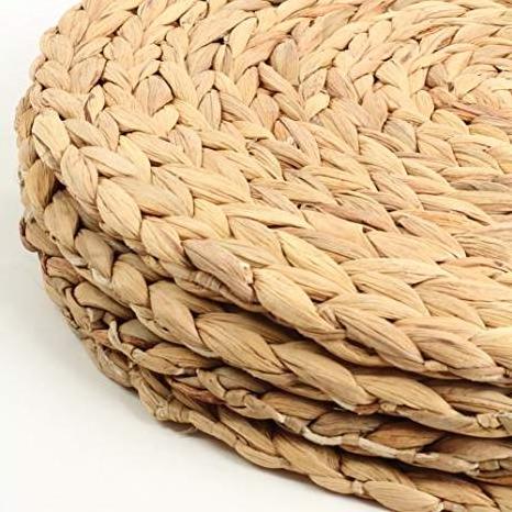 Cheap Price Eco-friendly Water Hyacinth Plate Charger Round Braided Seagrass Placemat and Coaster Made in Vietnam