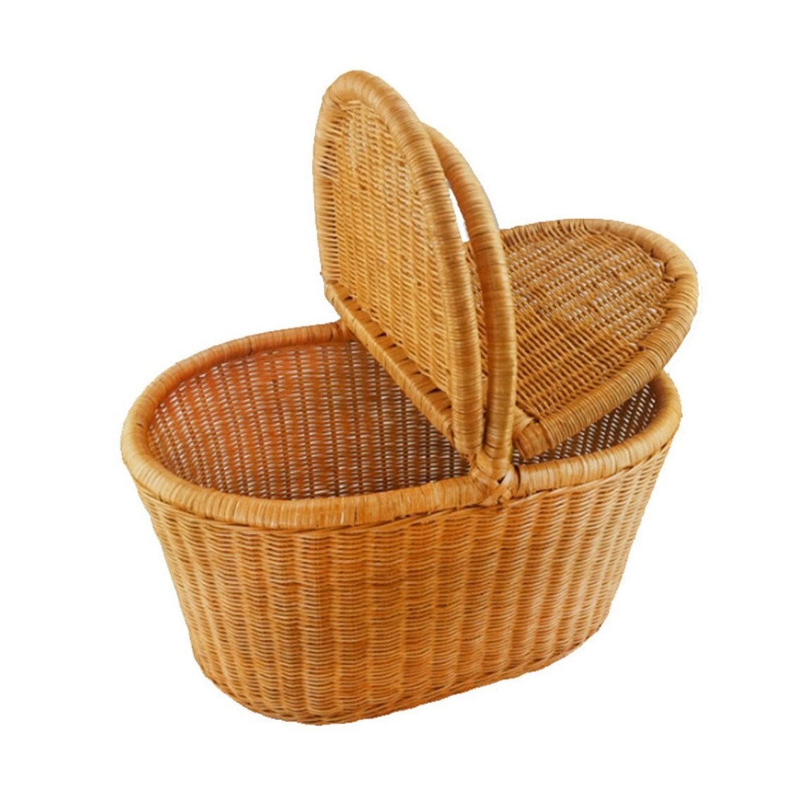 Large Rattan picnic basket with covers shopping bag kitchen storage food storage Christmas gifts