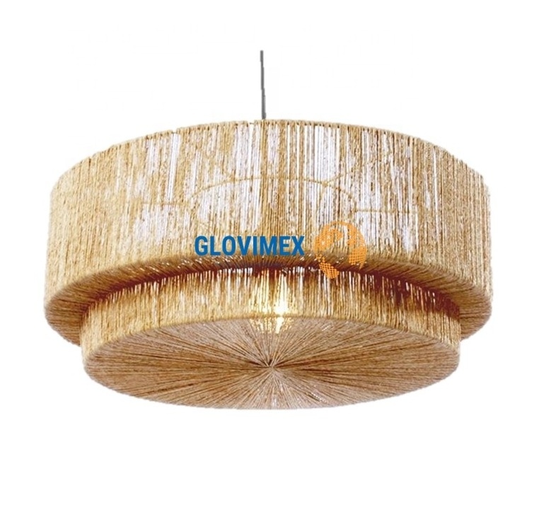 Best selling Unique Woven Round Natural Bamboo Rattan Seagrass Weaving Ceiling Pendant Lampshade For Indoor Decor Vietnam