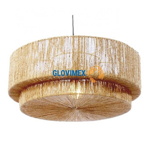 Best selling Unique Woven Round Natural Bamboo Rattan Seagrass Weaving Ceiling Pendant Lampshade For Indoor Decor Vietnam