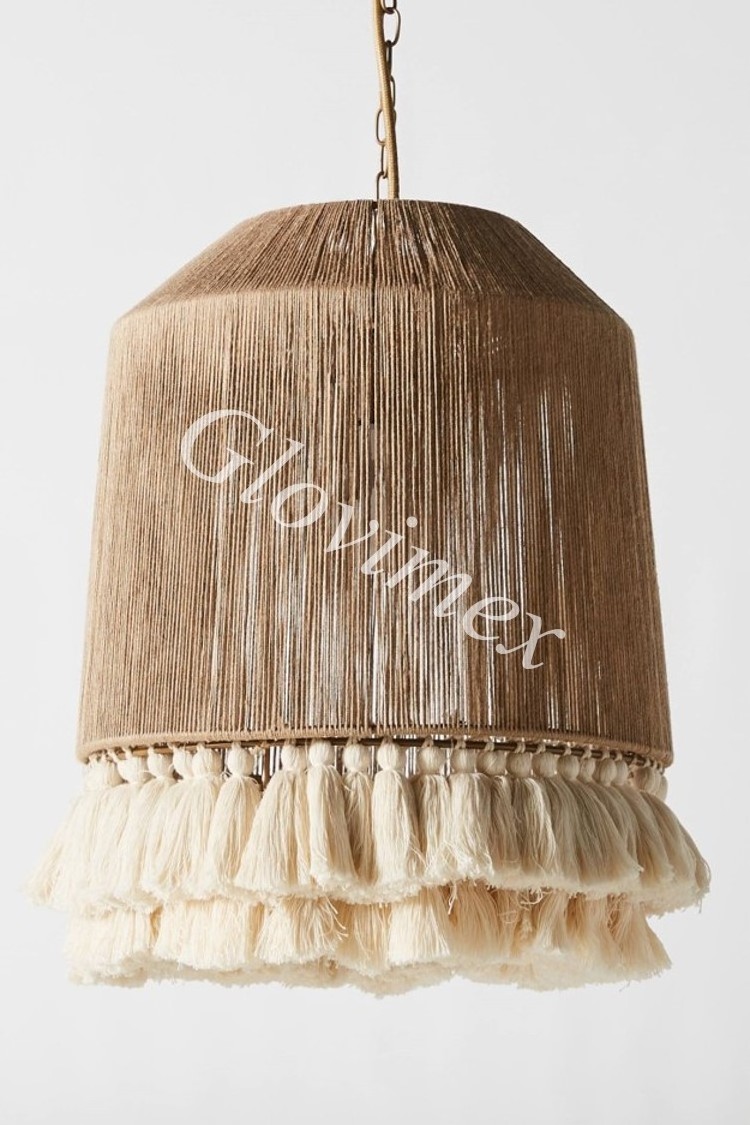 Best Product Jute Lampshades Pendant Lights Ceiling Lamp Sustainable Custom Design For Room Decor