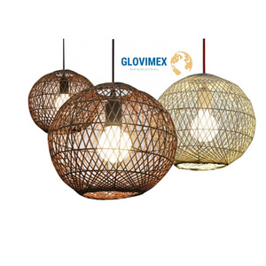 Home Cozy Hot Trend Bamboo Rattan Decor Lampshade Ceiling Light Creative Woven Pendant Vietnamese