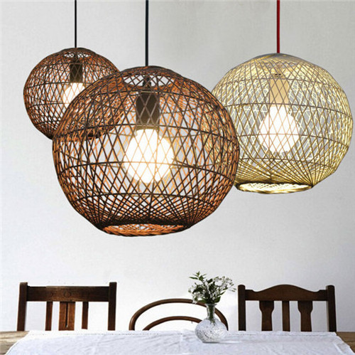 Home Cozy Hot Trend Bamboo Rattan Decor Lampshade Ceiling Light Creative Woven Pendant Vietnamese