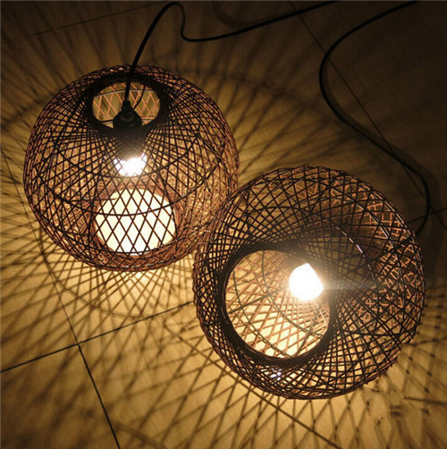 Home Cozy Hot Trend Bamboo Rattan Decor Lampshade Ceiling Light Creative Woven Pendant Vietnamese