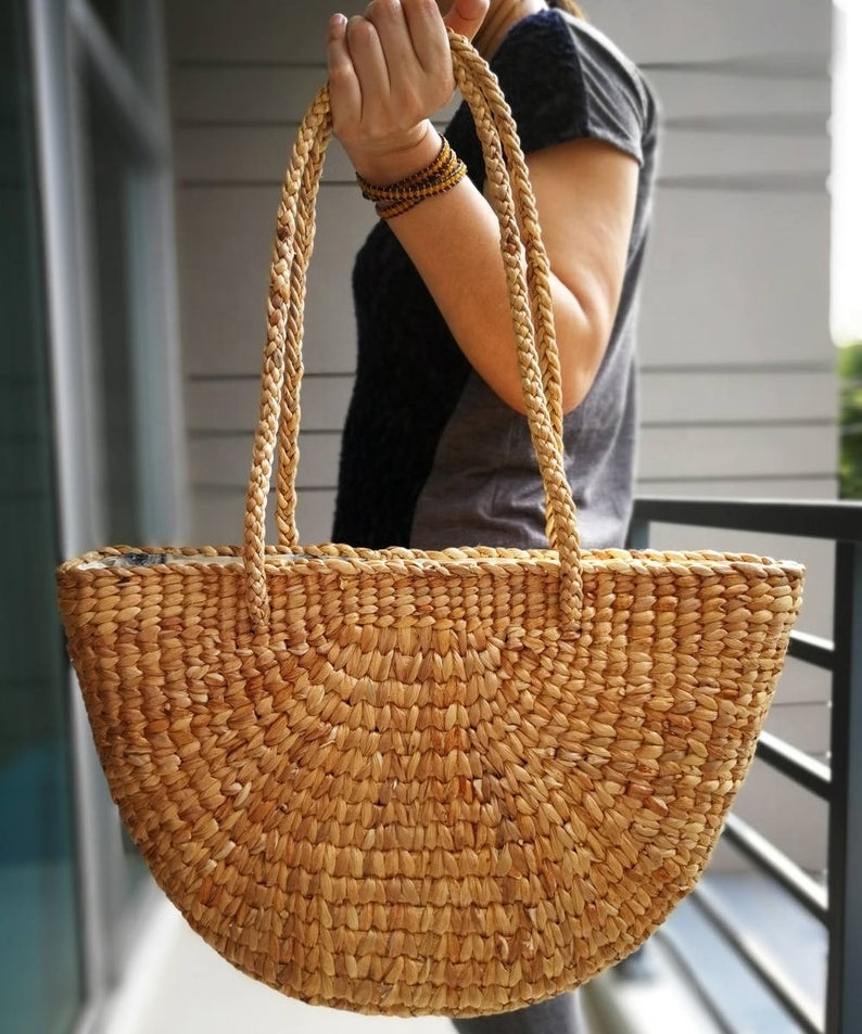 Straw Bag Vietnam Weaving Water Hyacinth Handmade Bag 100% Eco-friendly