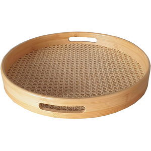 Farmhouse Food Tray Cover Kitchen Rattan Serving Trays For Bed Breakfast from Vietnam