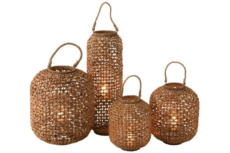 New Collection Festive Water Hyacinth Lantern Straw Storm Candle Holder Diffuser Made In Vietnam