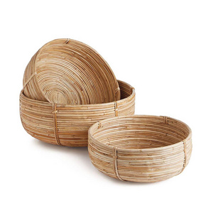 New arrival Adorable Storage basket Set Of Rattan Bowls Handmade Basket For Storage And Food Display