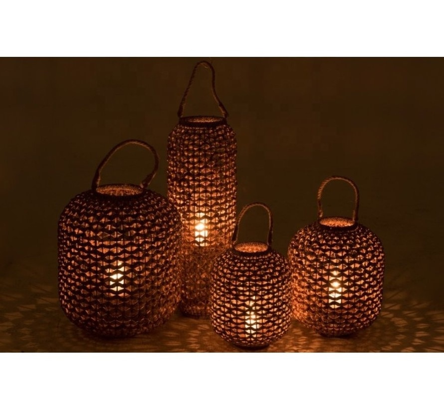 New Collection Festive Water Hyacinth Lantern Straw Storm Candle Holder Diffuser Made In Vietnam