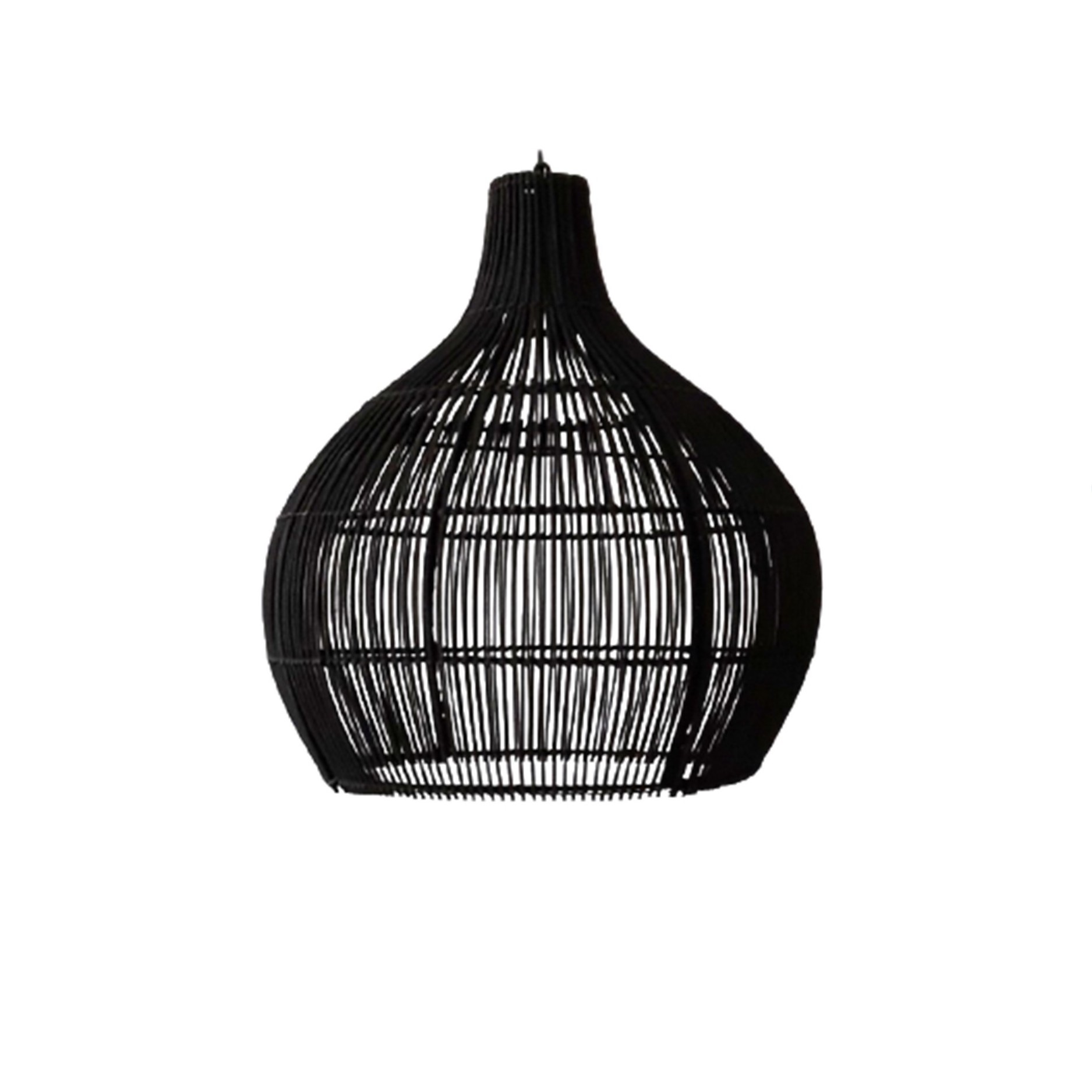 Vietrustic Rustic Black Woven Rattan Pendant Light Chandelier Lampshade Decor Lights Rattan  Bamboo Hanging Lamp Lighting 120