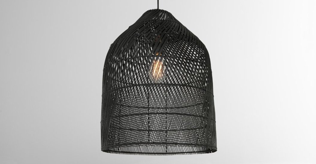 Black Bamboo Rattan Ceiling Light for Your Home Decor Handmade Lampshade Wholesale Glovimex