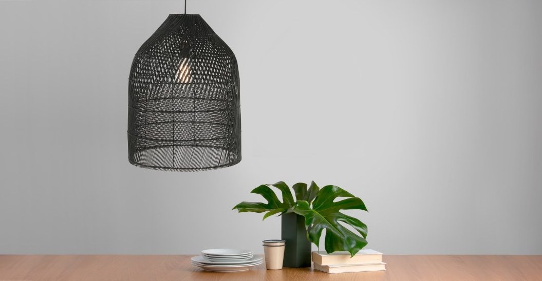 Black Bamboo Rattan Ceiling Light for Your Home Decor Handmade Lampshade Wholesale Glovimex