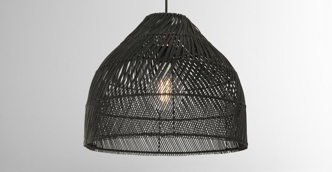 Black Bamboo Rattan Ceiling Light for Your Home Decor Handmade Lampshade Wholesale Glovimex