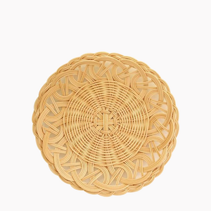 Round Handwoven Vietnam Bamboo Rattan Decorative Tray Set for Dinning Table