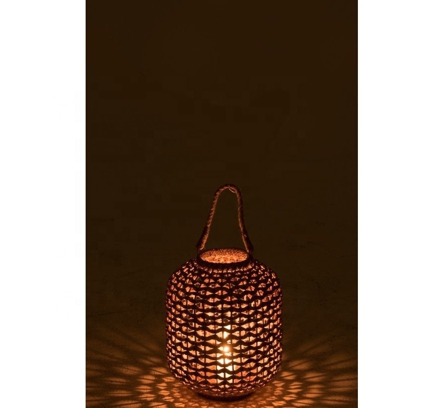 New Collection Festive Water Hyacinth Lantern Straw Storm Candle Holder Diffuser Made In Vietnam