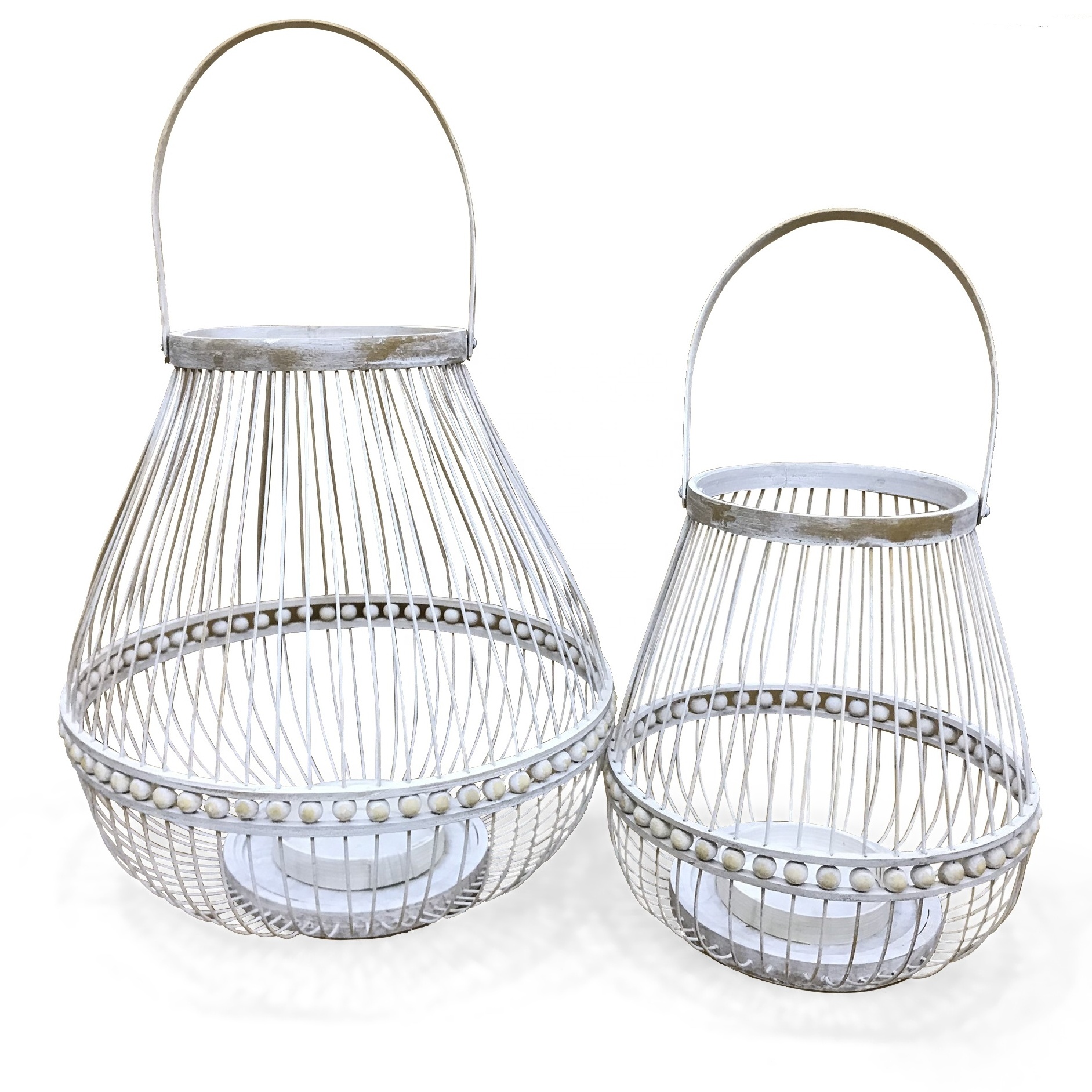 New design Adorable  Bamboo Storm Candle Holder Lantern Lighting Diffuser For Garden Decoration