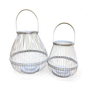 New design Adorable  Bamboo Storm Candle Holder Lantern Lighting Diffuser For Garden Decoration