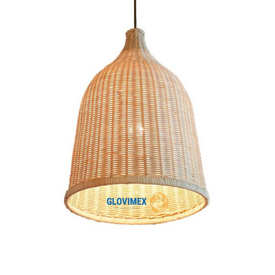 Vintage Wicker Lampshade Natural Geometric Antique Rattan Lamp Covers & Shades for Led Pendant Light