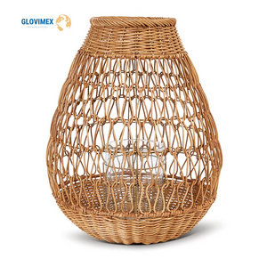 Best selling Round Vintage Hand Woven Natural Jute Rattan Seagrass Antique Lanterns For Party Decoration From Vietnam