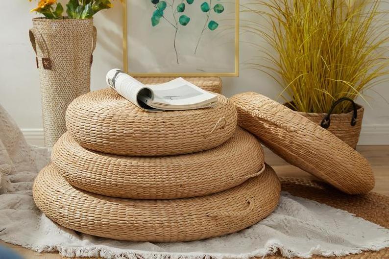 Best Choice Seagrass Water Hyacinth Meditation Cushion Stool Chair Elegant & Absorbed For Kitchen Decor