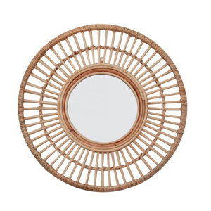 Impressive Woven Wicker Handicraft Rattan Mirror Nordic Interior Dresser From Vietnam