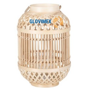 Vietrustic VIntage Rattan Wicker Bamboo Lantern Set of 2 Decorative Candle Lanterns For Indoor Outdoor Uses Made In Vietnam