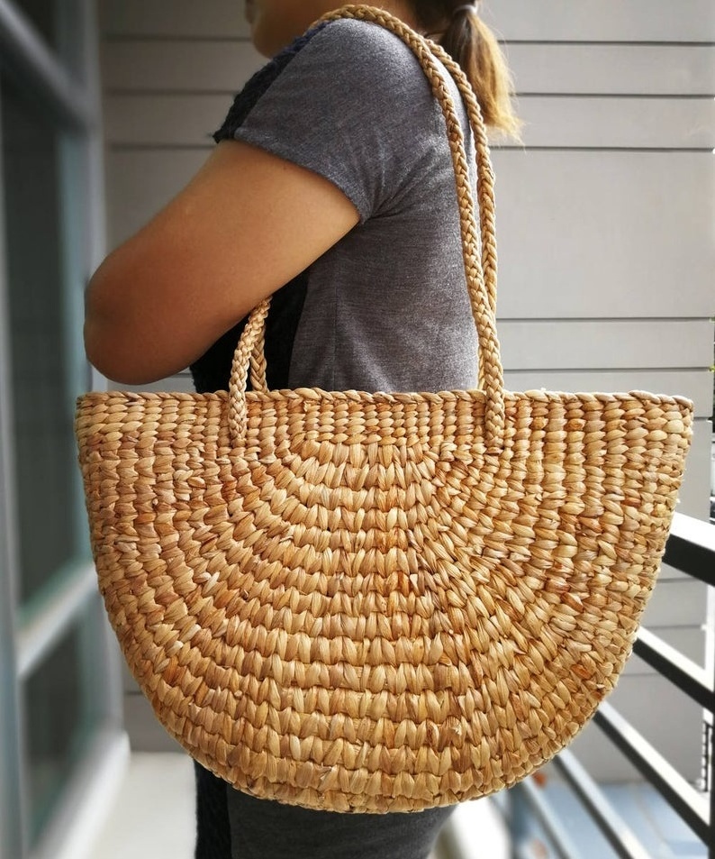 Straw Bag Vietnam Weaving Water Hyacinth Handmade Bag 100% Eco-friendly