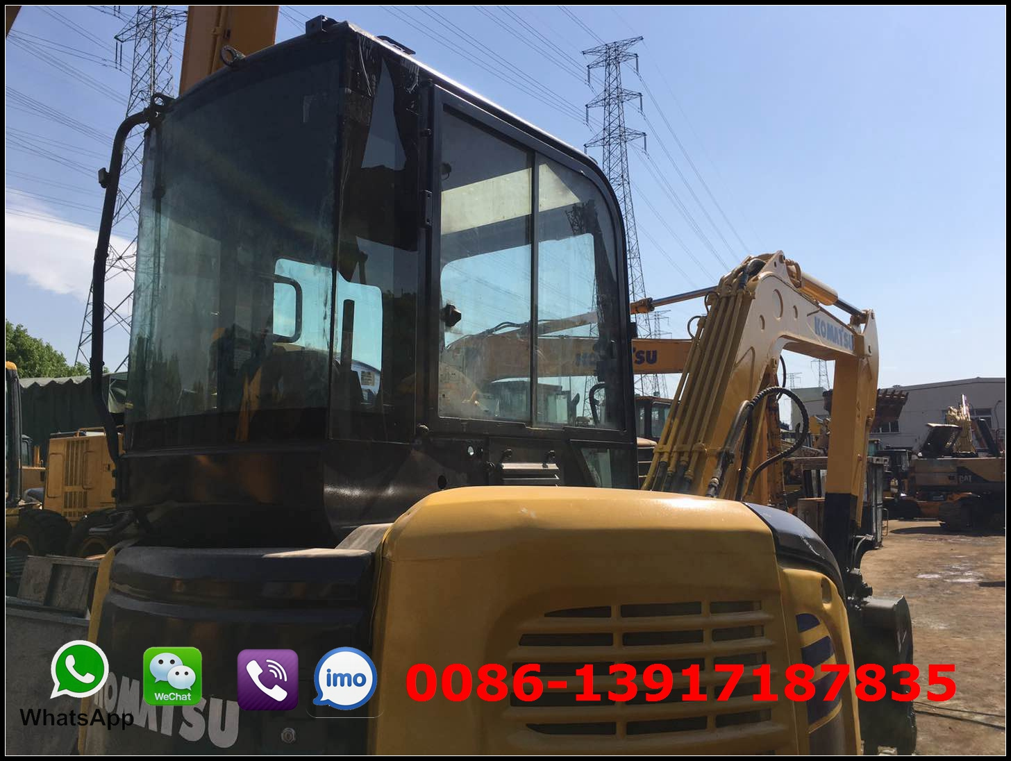 Used Komatsu PC55 MINI digger, secondhand excavator komatsu pc55MR small excavator, 0.3cbm excavator for sale