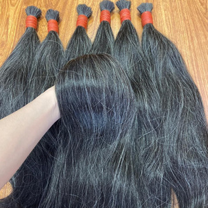 Human hair 100% Vietnamese White grey natural  pure virgin hair in hair extensions raw materials in bulk quantity