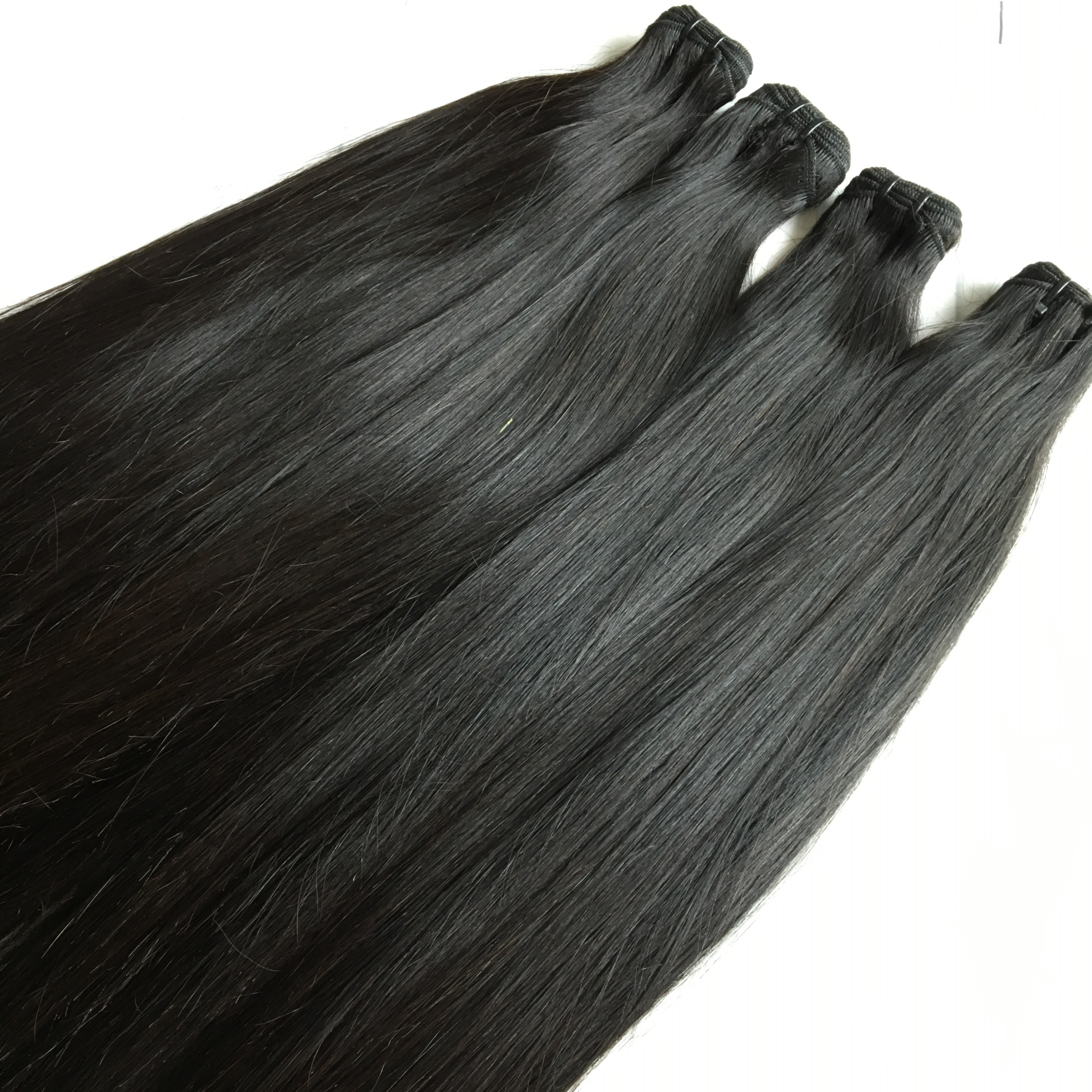 Virgin bone straight human donor hair extensions from Vietnam hair supplier raw Cambodian hair natural color weaving