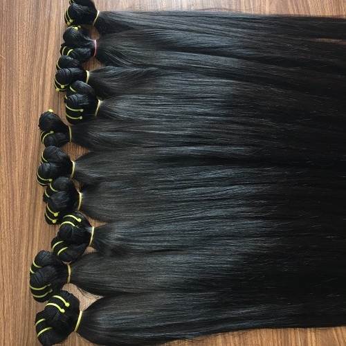 Virgin bone straight human donor hair extensions from Vietnam hair supplier raw Cambodian hair natural color weaving