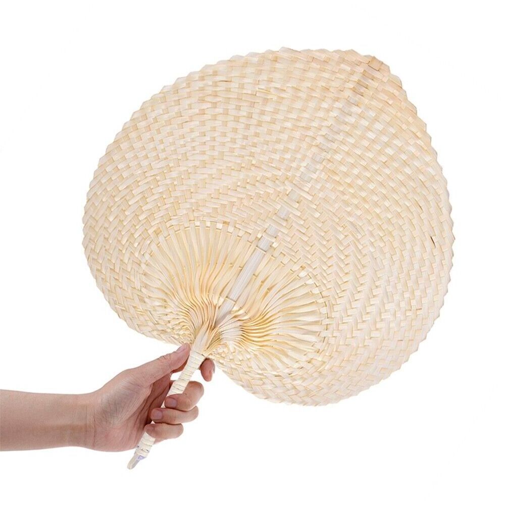 Personalized Palm Hand Fans Rattan Raffia Fan Natural Bamboo Raffia Hand Fan For Decoration