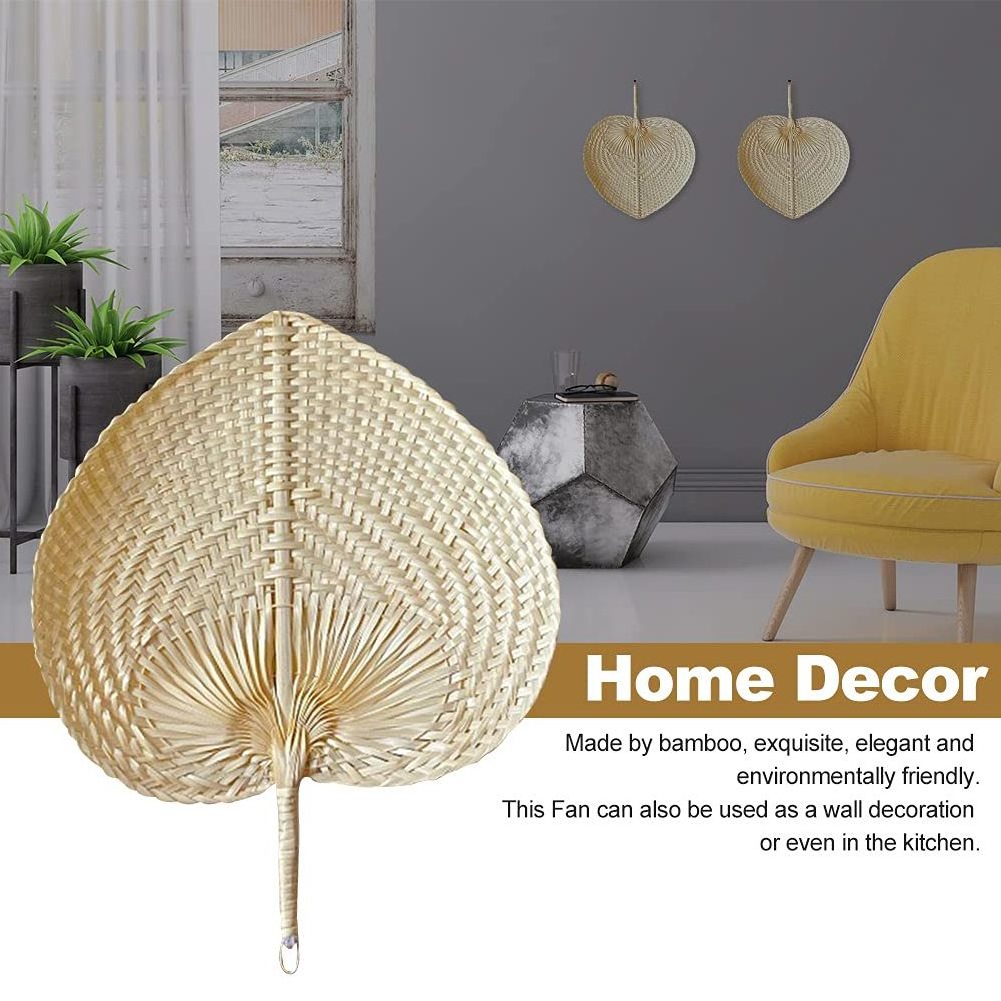 Personalized Palm Hand Fans Rattan Raffia Fan Natural Bamboo Raffia Hand Fan For Decoration