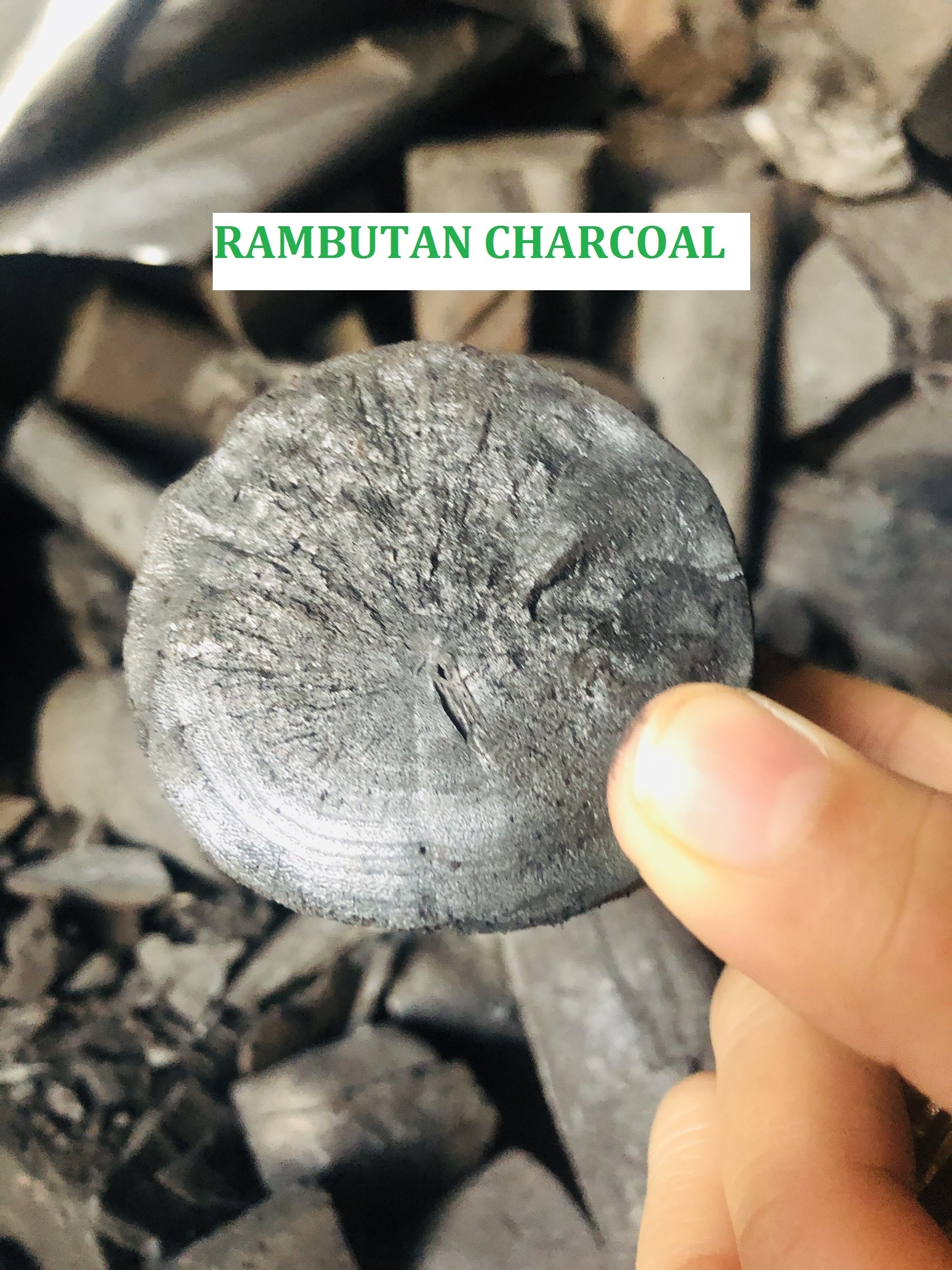 BLACK CHARCOAL - NATURAE FRUIT WOOD CHARCOAL -  RAMBUTAN CHARCOAL LUMP SHAPE