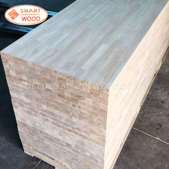 AFFORDABLE PRICE RUBBER FINGER JOINT BOARD FOR FURNITURE RECTANGLE SHAPE NATURAL COLOR FROM SMARTWOOD