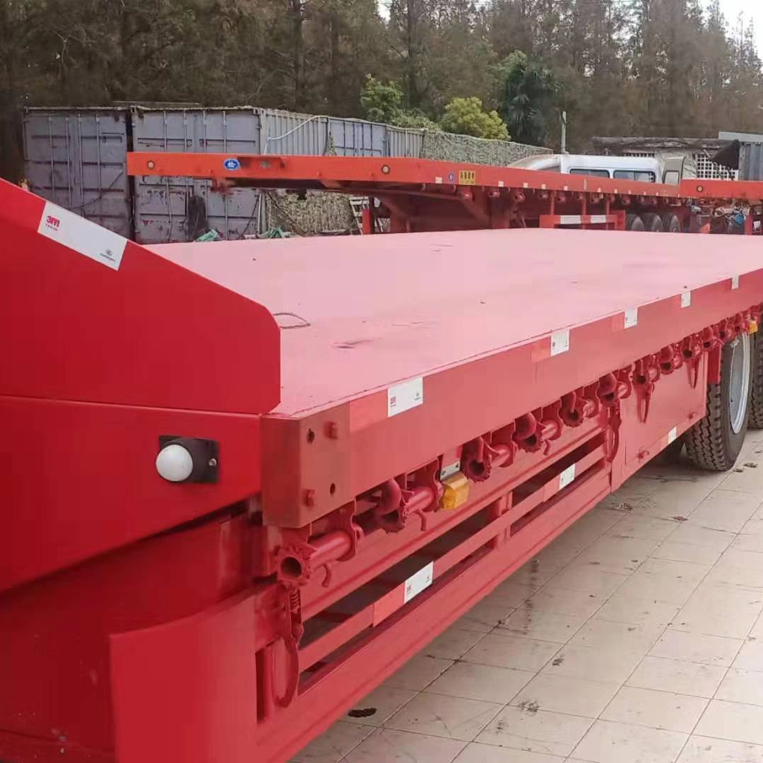 Cheap 3 Axle 60-120 Tons Used Trucks Spare Parts Low bed Truck Trailer  low bed truck semi trailer