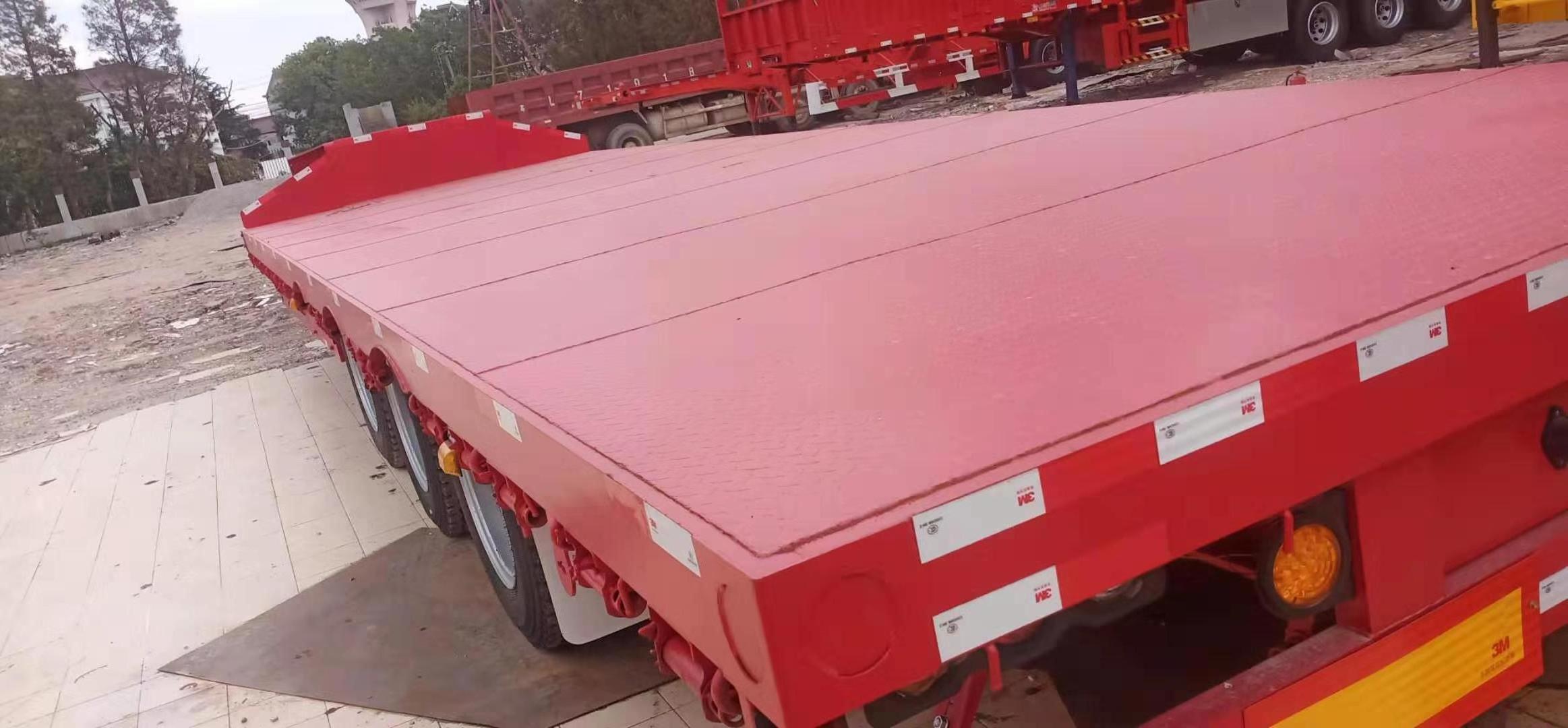 Cheap 3 Axle 60-120 Tons Used Trucks Spare Parts Low bed Truck Trailer  low bed truck semi trailer