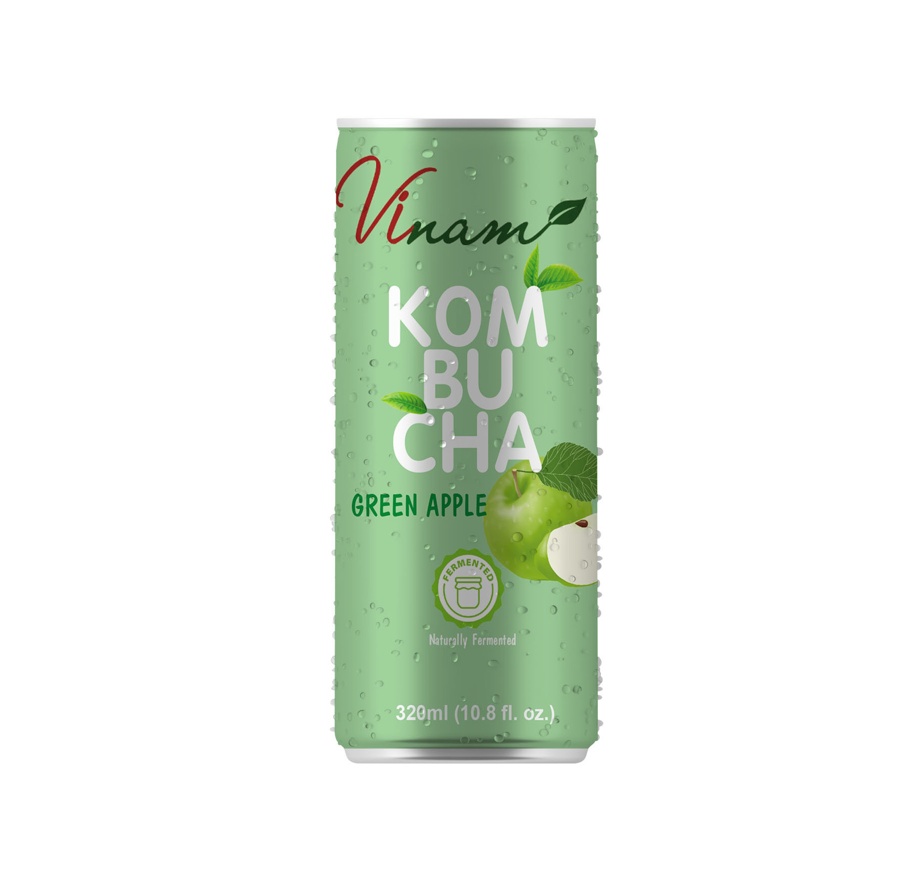 Kombucha Green Apple Juice Drink Canned 250ml OEM/ODM Factory Price Vietnam Best Beverages Kombucha