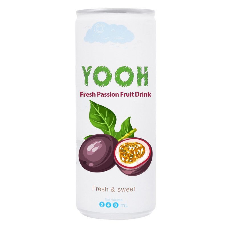 RTD Fresh Passion Fruit Juice Drink 240ml YOOH brand Vietnam Beverage