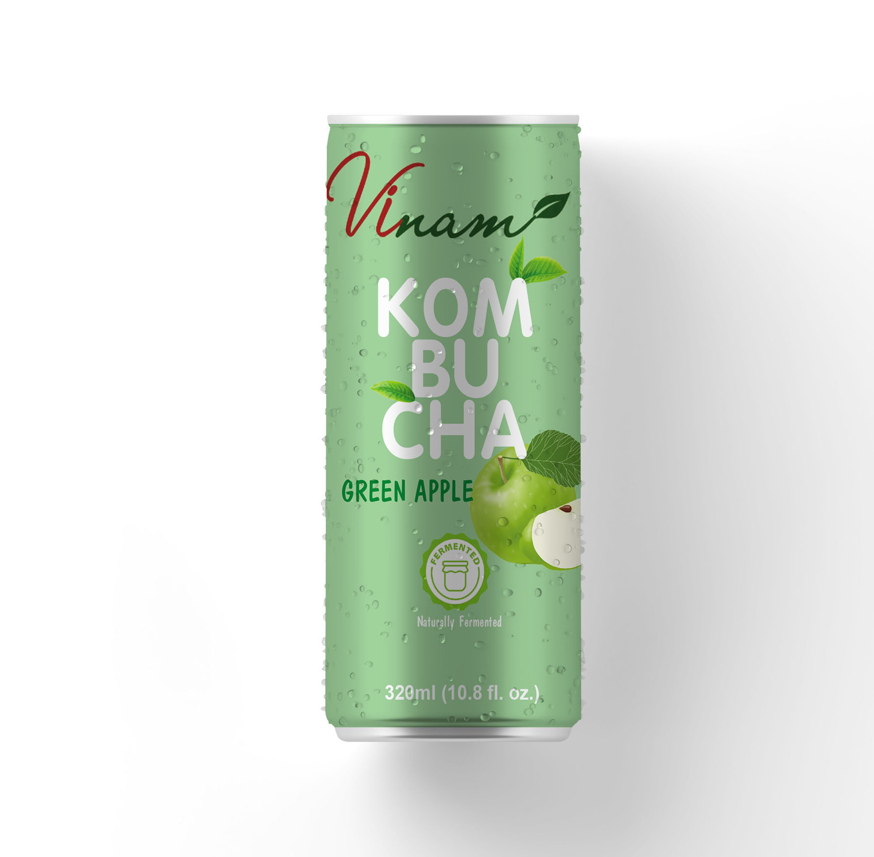 Kombucha Green Apple Juice Drink Canned 250ml OEM/ODM Factory Price Vietnam Best Beverages Kombucha