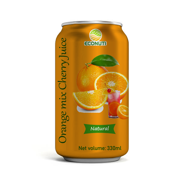 OEM Private Label Fruit Juice Drinks Normal Can 330ml Orange mix Carrot Flavor Made In Vietnam Hot Sale 2023