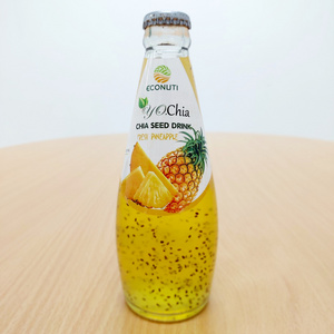 Basil Chia Seed Drink Glass bottle 290ml Pineapple Flavor OEM/ODM Private Label