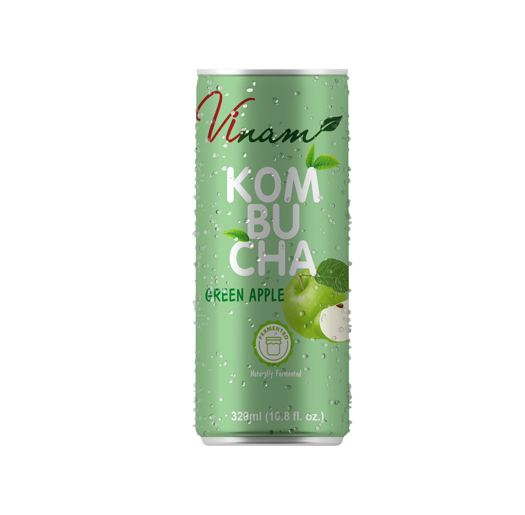 Kombucha Green Apple Juice Drink Canned 250ml OEM/ODM Factory Price Vietnam Best Beverages Kombucha