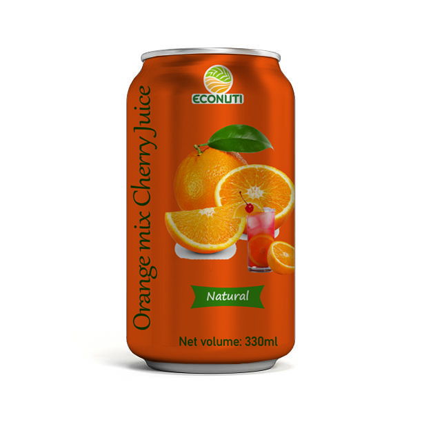 Natural Fruit Juice Drink Canned 330mL Wholesale Retail Fruit Juice Drink Orange mix Cherrry Fruit Flavor